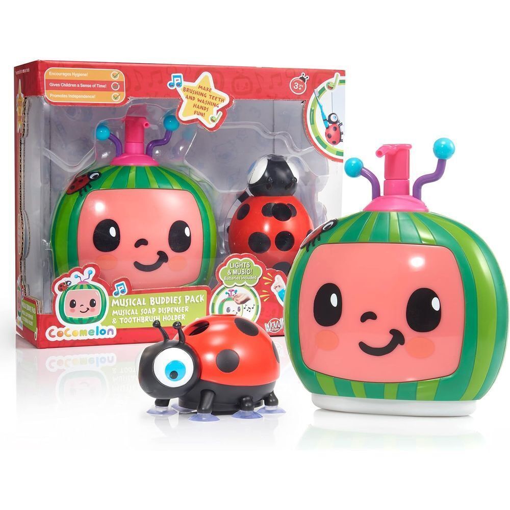WOW! STUFF CoComelon Toys Musical Soap Dispenser & Singing Toothbrush Holder |